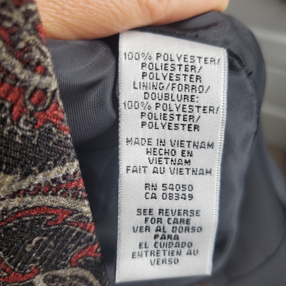 Suit Studio || Blazer & Skirt Set Red & Tan - Size 12 - Picture 8 of 13